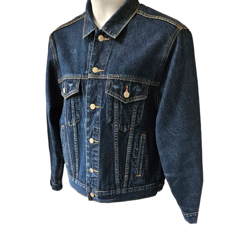 GAP size M dark blue denim jacket with two front pockets NWOT - Picture 4 of 14